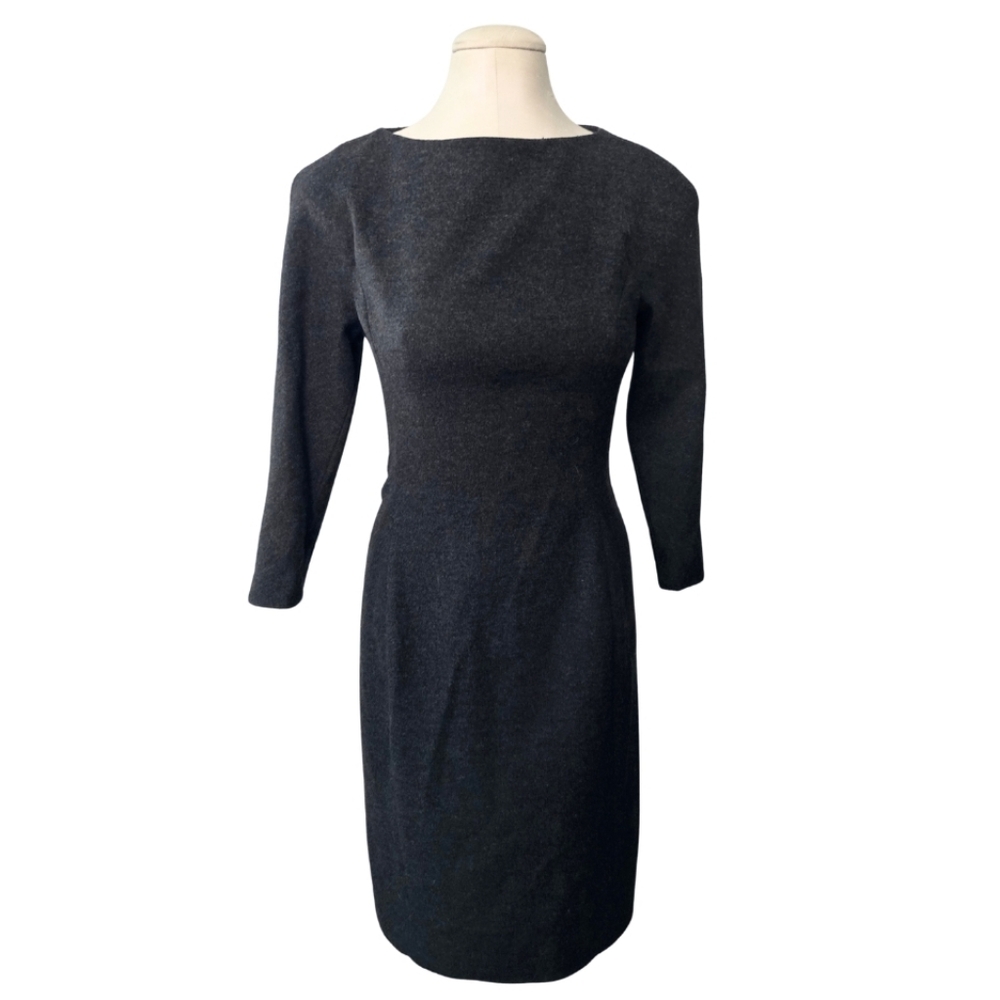 Renato Nucci Wool Blend Sheath Dress Women’s Size 38 Gray 3/4 Sleeves France